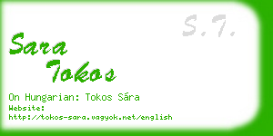 sara tokos business card